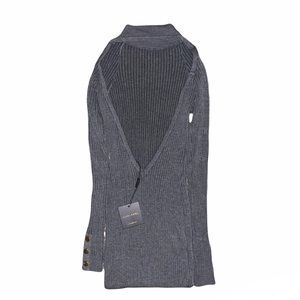 NWT JLUXLABEL Heather Grey Ribbed Backless Chocke